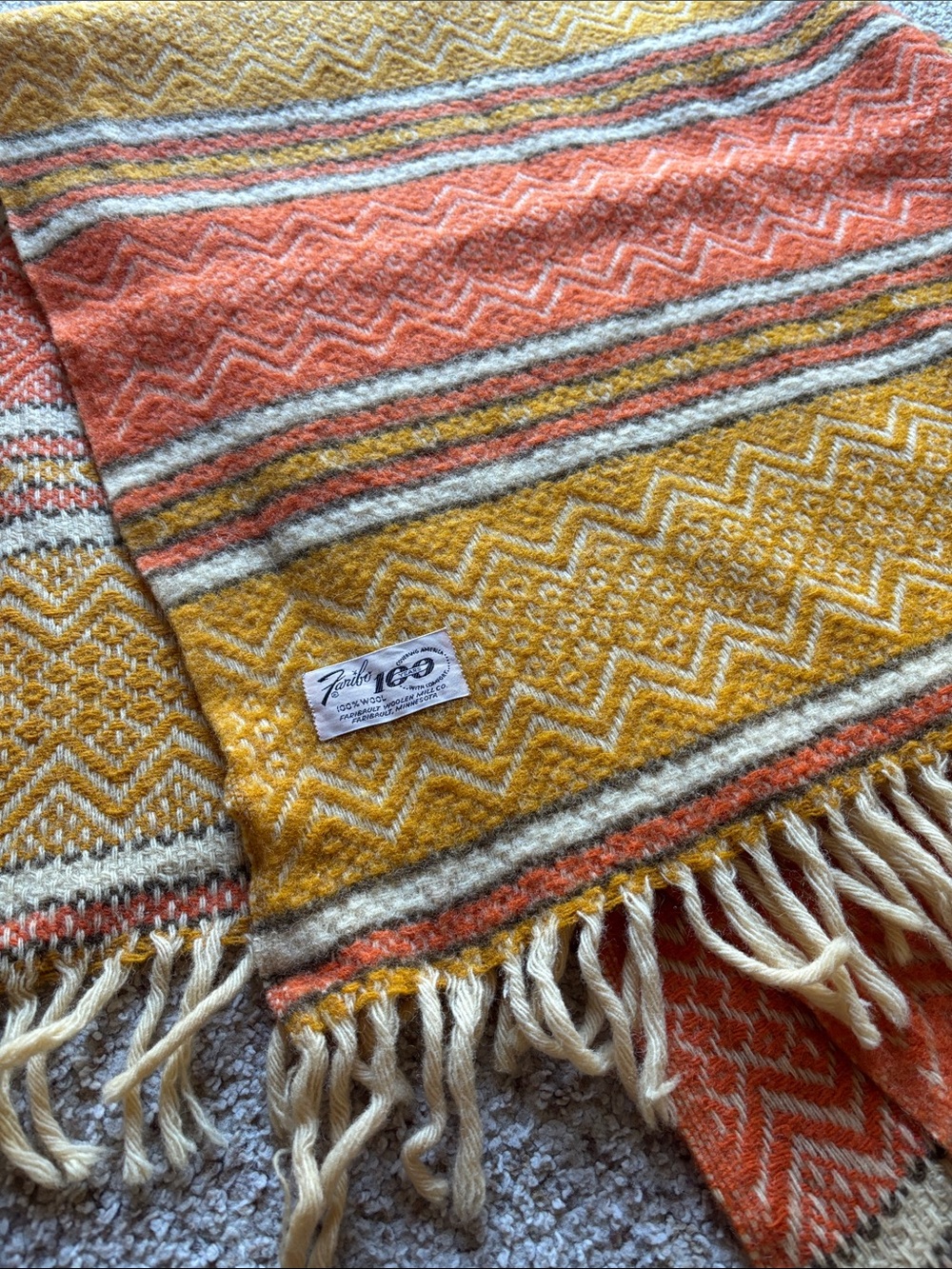 RARE VTG 1965 Faribo Faribault Woolen Mills 100th Anniversary Wool Blanket Throw